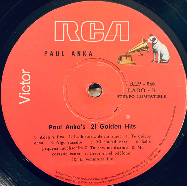 last ned album Paul Anka - Paul Ankas 21 Golden Hits Paul Anka Y Sus 21 Discos De Oro