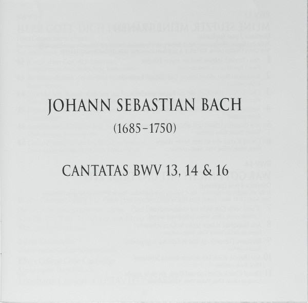 last ned album Johann Sebastian Bach, Gustav Leonhardt - Cantatas BWV 13 14 16