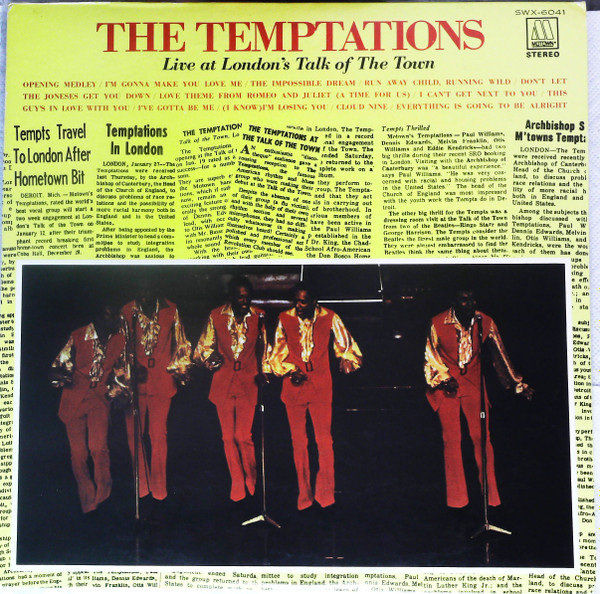 The Temptations - Live At London's Talk Of The Town | Releases