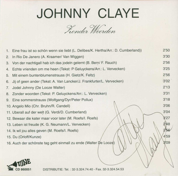 last ned album Johnny Claye - Zonder Woorden