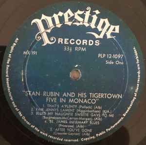 Stan Rubin And His Tigertown Five - Stan Rubin And His Tigertown Five In Monaco album cover