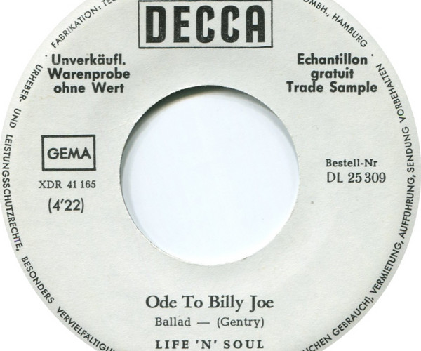 Life 'N' Soul – Ode To Billy Joe (1967, Vinyl) - Discogs