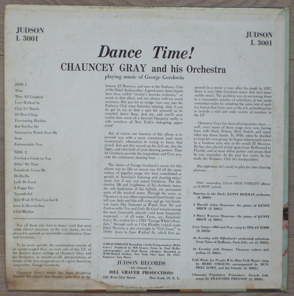 descargar álbum Chauncey Gray And His Orchestra - Dance Time