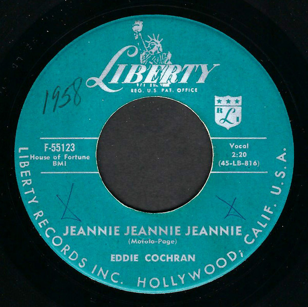 Eddie Cochran – Jeannie, Jeannie, Jeannie (1960, Vinyl) - Discogs