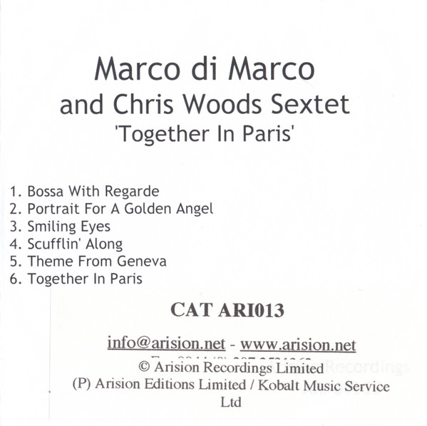 Marco Di Marco / Chris Woods Sextet - Together In Paris | Releases