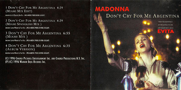 Madonna - Don't Cry for me Argentina 12\