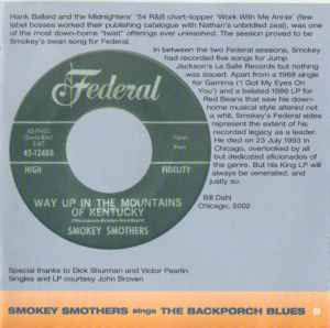 Otis "Smokey" Smothers - Sings The Backporch Blues