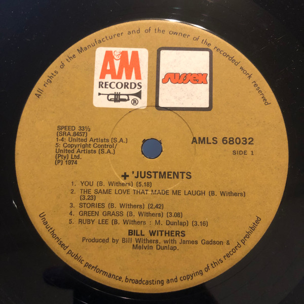 Bill Withers - +'Justments | Releases | Discogs