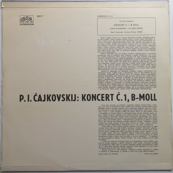 ladda ner album Petr Iljič Čajkovskij - Koncert Č 1 B Moll Pro Klavír A Orchestr Op 23