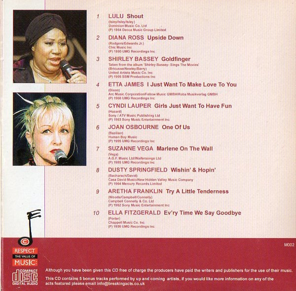 last ned album Various - The Greatest Female Artists 10 Original Tracks