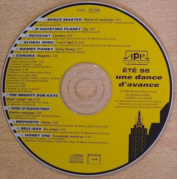 télécharger l'album Various - Airplay Records Eté 96 Une Dance DAvance