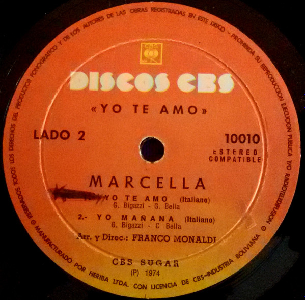 télécharger l'album Marcella - Yo Te Amo Yo Mañana