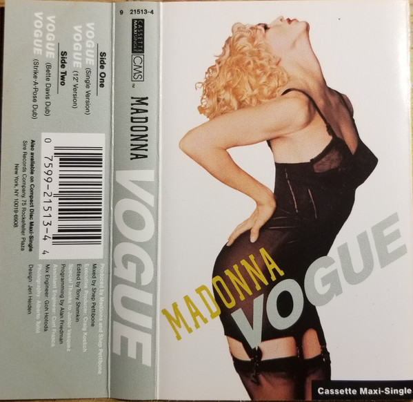 Madonna – Vogue (1990, SR, Dolby HX Pro B NR, Cassette) - Discogs