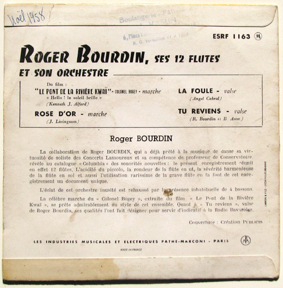 baixar álbum Roger Bourdin, Ses 12 Flutes Et Son Orchestre - Colonel Bogey