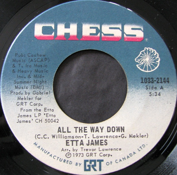 Etta James – All The Way Down (1973, Vinyl) - Discogs