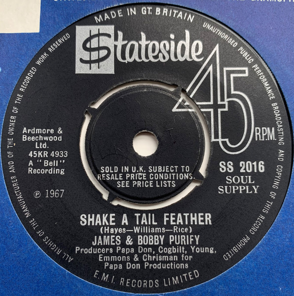 James & Bobby Purify – Shake A Tail Feather (1967, ARP pressing 