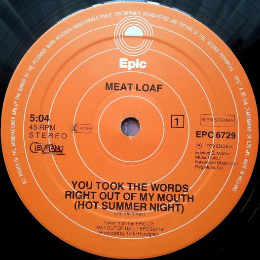 baixar álbum Download Meat Loaf - You Took The Words Right Of My Mouth album