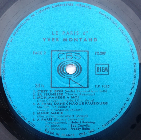 last ned album Yves Montand - Le Paris De