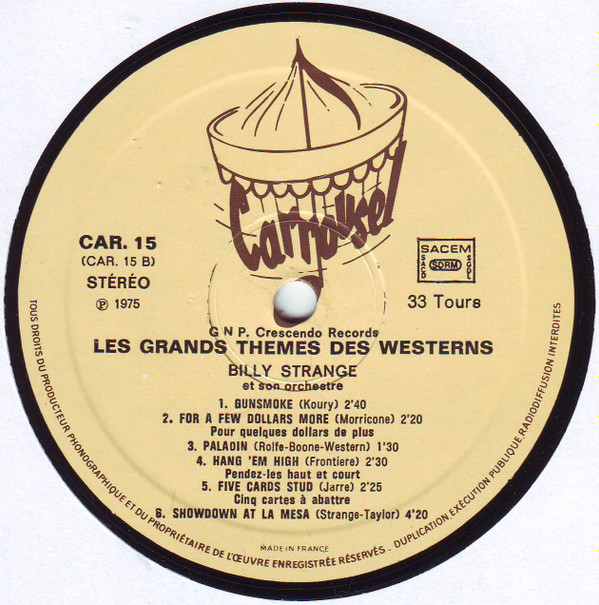 last ned album Billy Strange Et Son Orchestre - Les Grands Themes Des Westerns