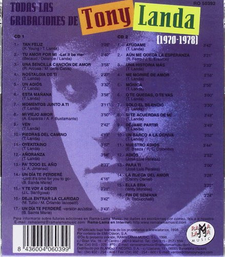 lataa albumi Tony Landa - Todas Sus Grabaciones 1970 1978