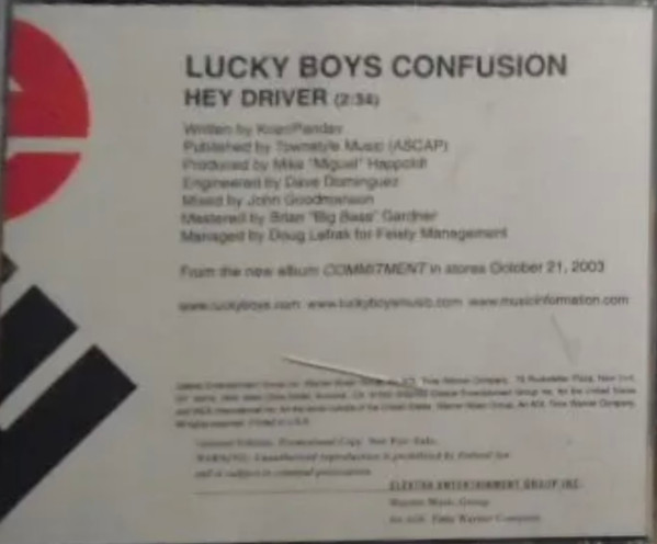 Lucky Boys Confusion – Hey Driver (2003, CD) - Discogs