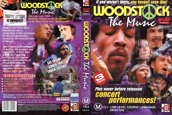 Abuelos visitantes Experto Descriptivo Woodstock The Music (2001, Dolby Digital AC3 Stereo, DVD) - Discogs