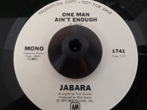 Jabara – One Man Ain't Enough = ファンキー・ドライバー (1976