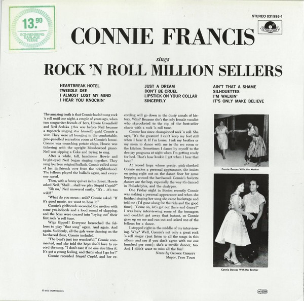 ladda ner album Connie Francis - Sings Rock N Roll Million Sellers