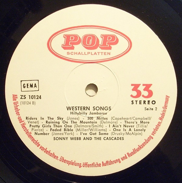 lataa albumi Sonny Webb & The Cascades - Western Songs Hillybilly Jamboree