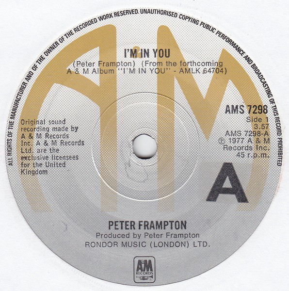 Peter Frampton – I'm In You (1977, Pitman pressing, Vinyl) - Discogs