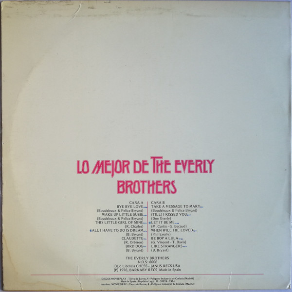 descargar álbum The Everly Brothers - Lo Mejor De The Everly Brothers