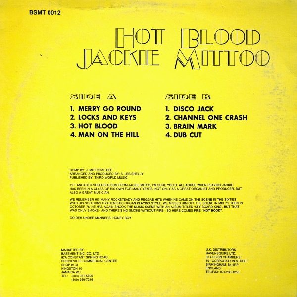 Jackie Mittoo - Hot Blood | Attack (BSMT 0012) - 2