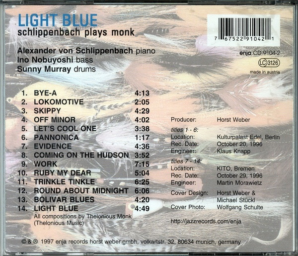 télécharger l'album Schlippenbach - Light Blue Schlippenbach Plays Monk