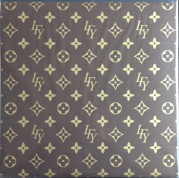 LV Blue Embossed Vinyl Fabric By The Yard
