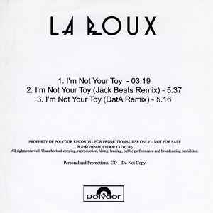 La Roux - I'm Not Your Toy album cover