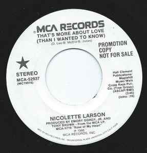 Nicolette Larson - That's More About Love (Than I Wanted To Know) album cover