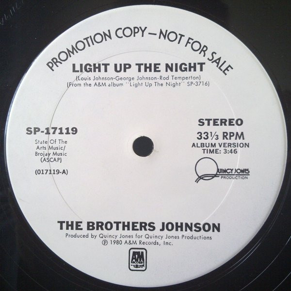 年中無休】 ブラザーズ ジョンソン LIGHT UP THE NIGHT アナログレコード