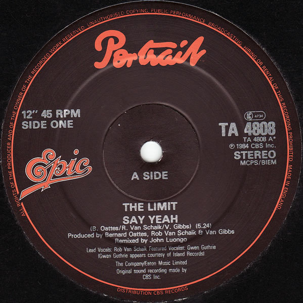 The Limit – Say Yeah (1984, Vinyl) - Discogs