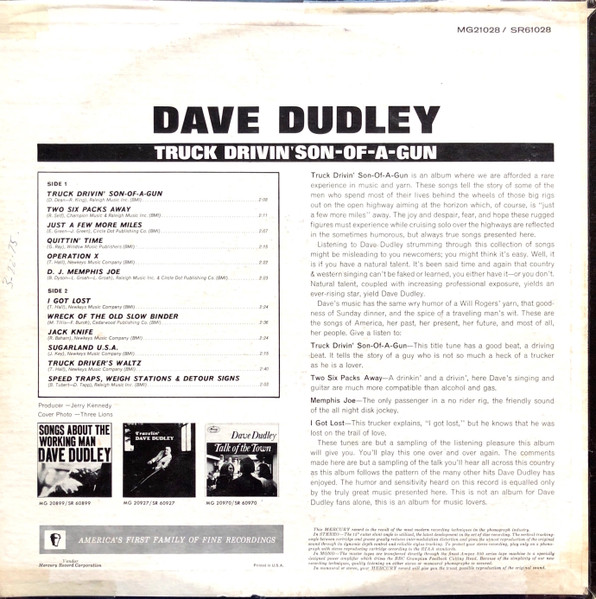 Dave Dudley – Truck Drivin' Son-Of-A-Gun (Vinyl) - Discogs