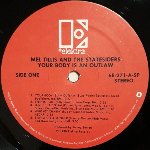 lataa albumi Mel Tillis And The Statesiders - Your Body Is An Outlaw