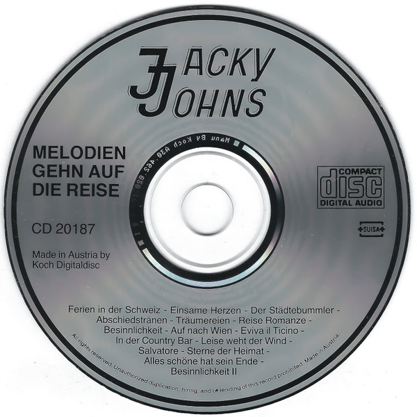 last ned album Jacky Johns - Melodien Gehn Auf Die Reise