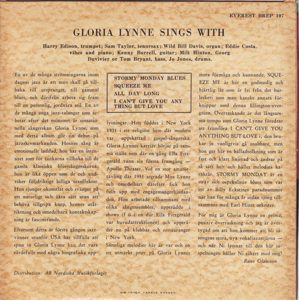 last ned album Gloria Lynne - Miss Gloria Lynne