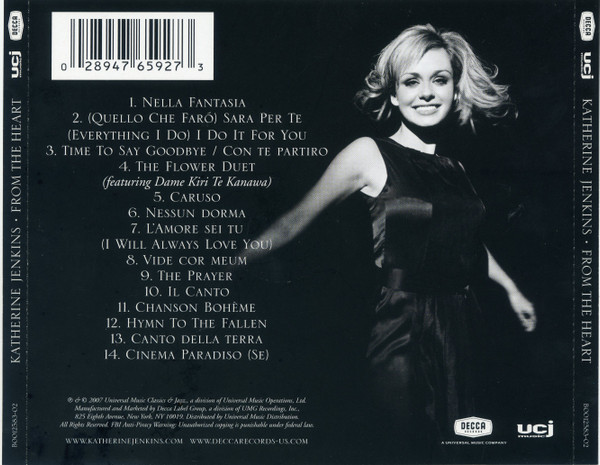 Katherine Jenkins From The Heart 2007 CD Discogs