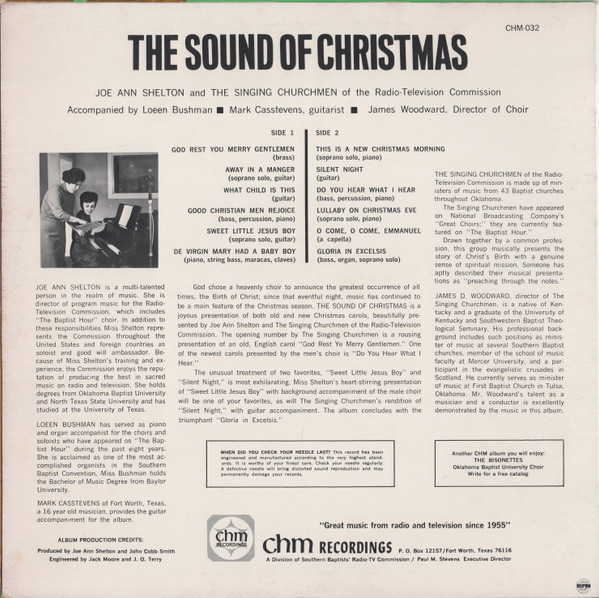 last ned album Joe Ann Shelton, The Singing Churchmen - The Sound Of Christmas