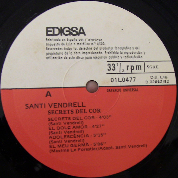 télécharger l'album Santi Vendrell - Secrets Del Cor
