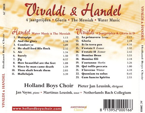 descargar álbum Holland Boys Choir - Vivaldi Handel
