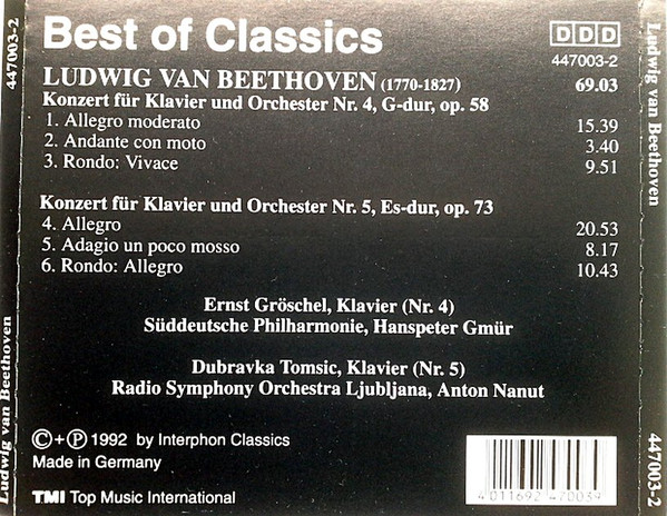 baixar álbum Ludwig van Beethoven - Klavierkonzerte Nr 4 Und 5