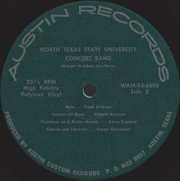 last ned album North Texas State University Concert Band, Maurice McAdow - North Texas State University Concert Band Volume XI