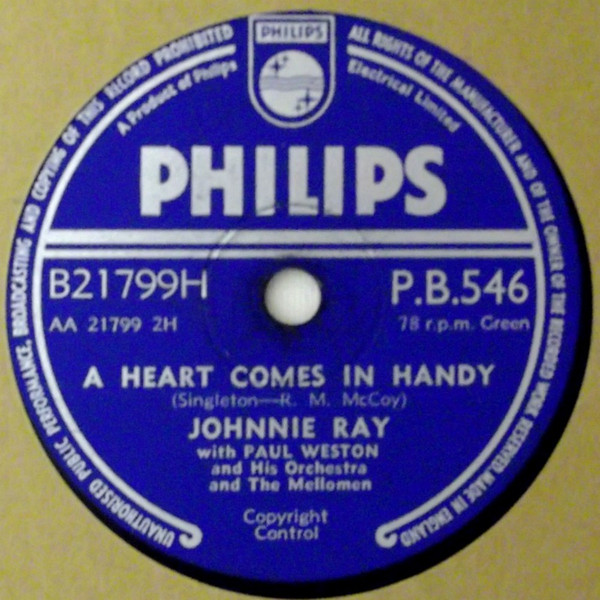 ladda ner album Johnnie Ray With Paul Weston And His Orchestra And The Mellomen - Whos Sorry Now A Heart Comes In Handy