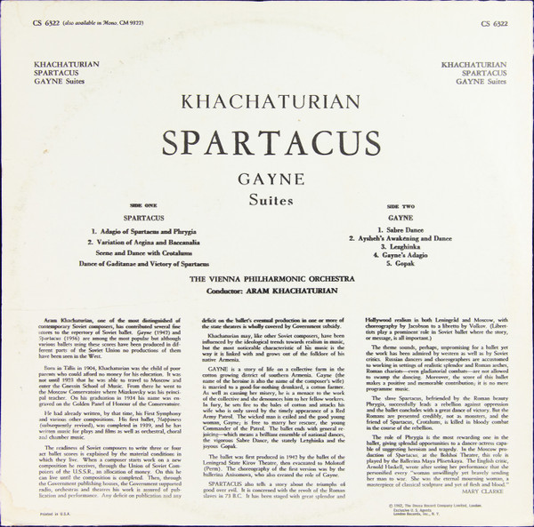 baixar álbum Aram Khatchaturian, Wiener Philharmoniker - Khachaturian conducts Spartacus